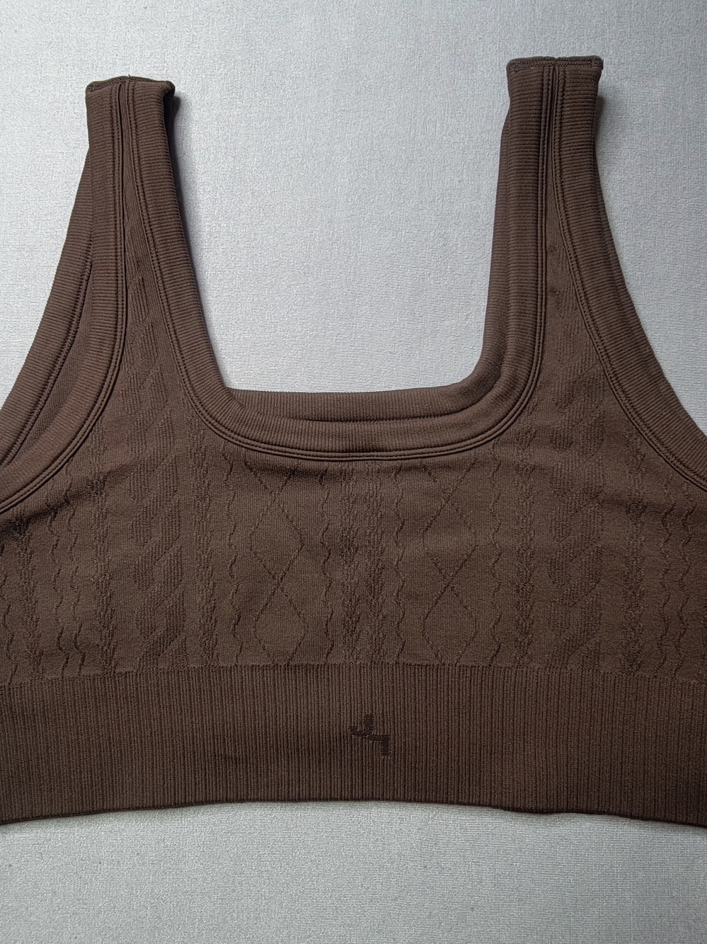 JoyLab Womens Seamless Cable-Knit Bralette Sport Crop Top Color Chocolate Size S